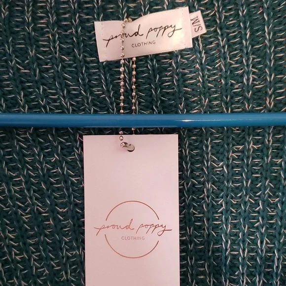 Cozy Dark Teal Duster Cardigan. NWT. Pockets!  Marled. - Picture 11 of 12